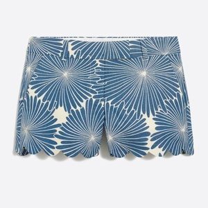 J. Crew Factory | Printed Linen Scalloped Shorts